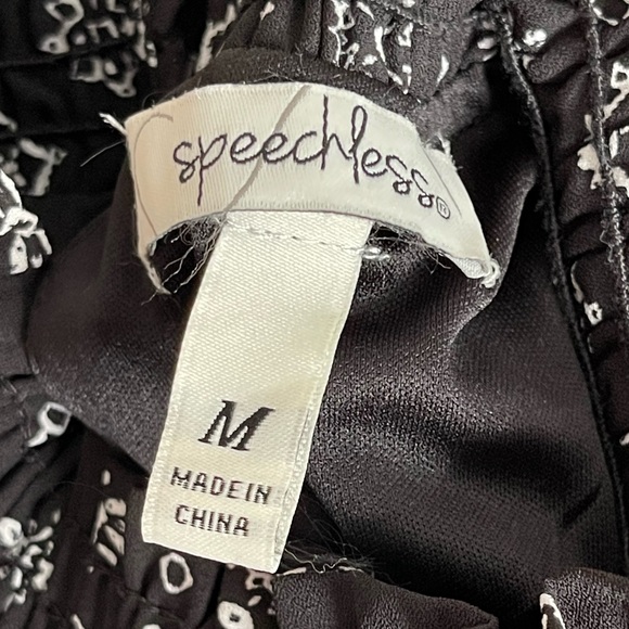 Speechless Black Print Sleeveless High Neck Dress Size Medium - Picture 8 of 10